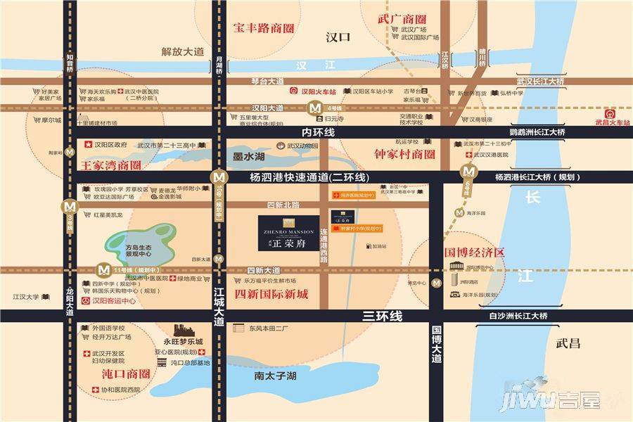 武汉正荣府位置交通图图片