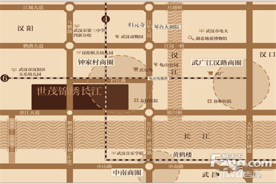 世茂锦绣长江W+位置交通图图片
