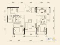 金色港湾五期3室2厅2卫116.8㎡户型图