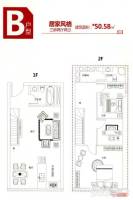 ZAMA PARK3室2厅2卫50.6㎡户型图