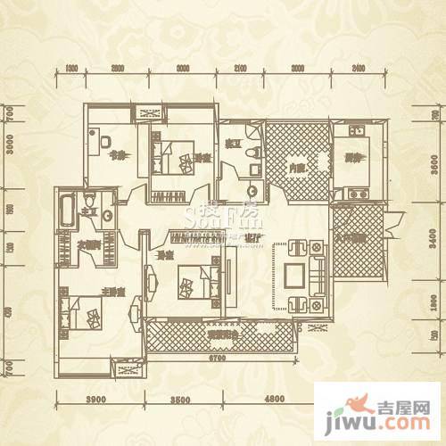 新长江香榭琴台4室0厅2卫145.7㎡户型图