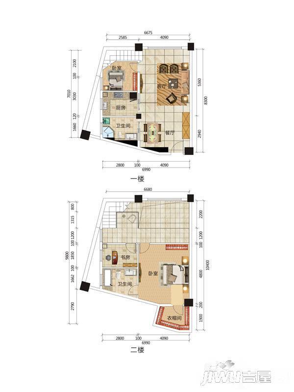 都市礼寓3室2厅2卫81㎡户型图