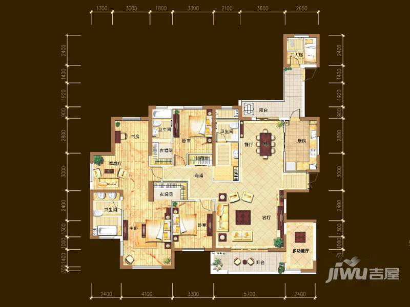 泛海国际居住区5室3厅4卫262.8㎡户型图