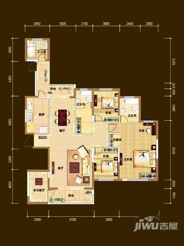 泛海国际居住区4室3厅3卫204㎡户型图