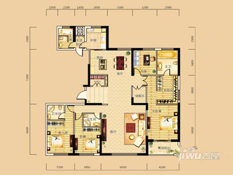 泛海国际居住区5室2厅3卫264㎡户型图