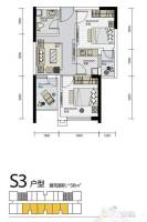 武汉SOHO商铺2室1厅1卫56㎡户型图