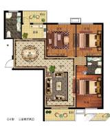 金凤东城3室2厅2卫131.5㎡户型图