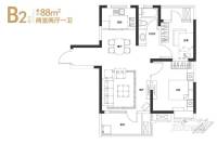 新城璟汇2室2厅1卫88㎡户型图