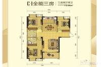 汉北水晶城二期3室2厅2卫112.9㎡户型图