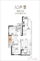 彩云理想城3室2厅1卫93.5㎡户型图