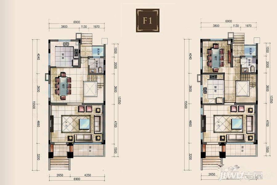 聚龙花园衡山公馆5室3厅6卫277㎡户型图