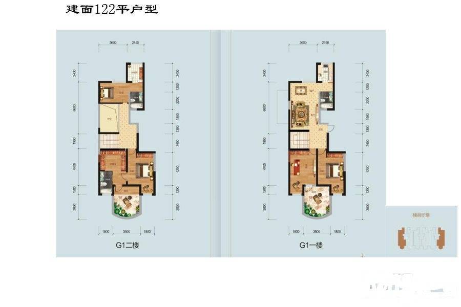 金珠港湾5室2厅2卫122㎡户型图