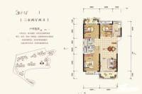 中建东湖锦城3室2厅2卫118㎡户型图