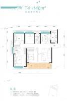 金湖听语二期留园4室2厅2卫146㎡户型图