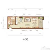 同方春江燕语1室2厅1卫55㎡户型图