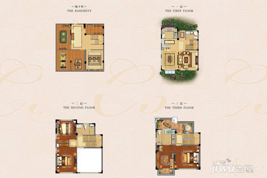 江阴运河世家城市别墅联排c3户型户型图_首付金额_4室2厅2卫_180.