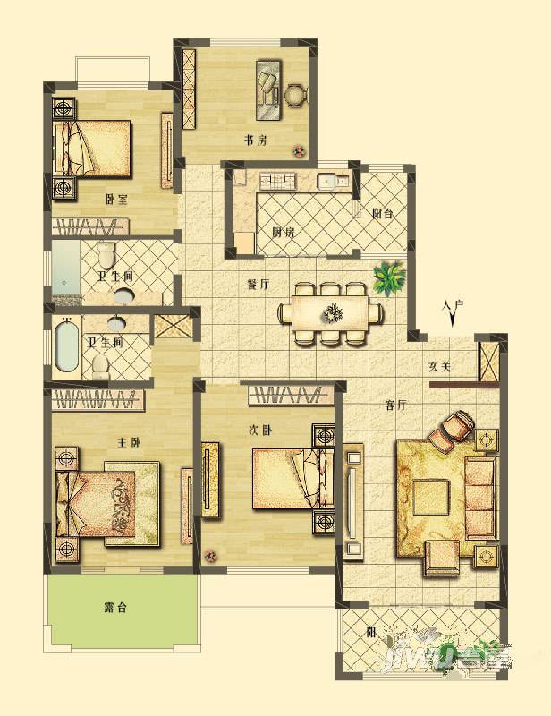 长江御园4室2厅2卫154㎡户型图