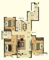 长江御园3室2厅2卫140㎡户型图