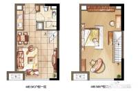 恒大中央广场1室2厅1卫40.2㎡户型图