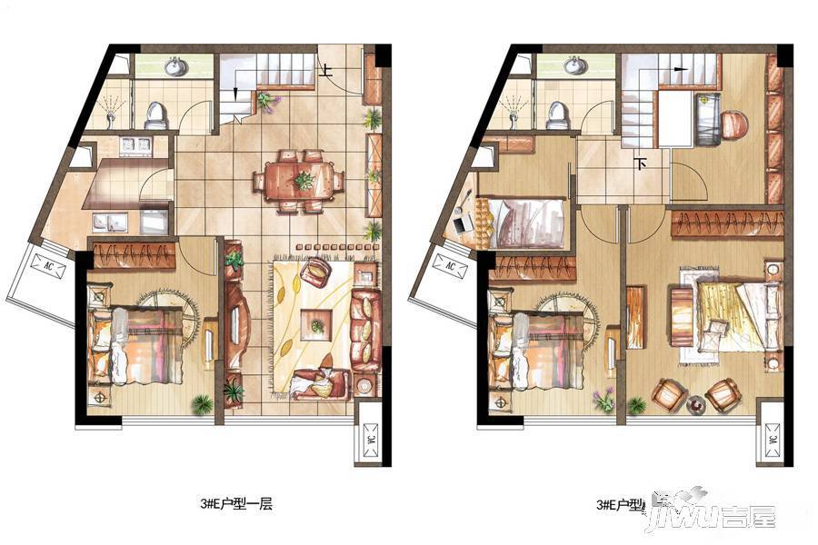 恒大中央广场4室2厅2卫71.5㎡户型图