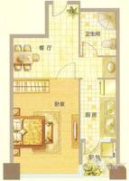 东壹号1室1厅1卫58.7㎡户型图