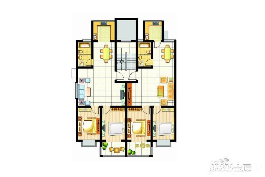 江泮花城2室2厅1卫135㎡户型图