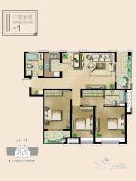 绿地世纪城3室2厅2卫130.4㎡户型图