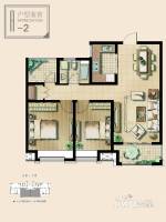 绿地世纪城2室2厅1卫88.5㎡户型图