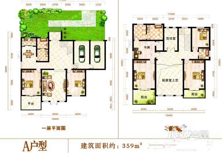 天罡花苑逸墅6室2厅2卫户型图