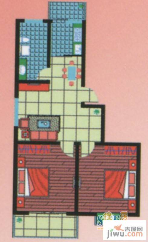和睦佳园2室2厅1卫户型图