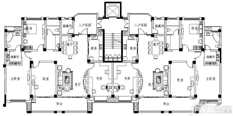 新能源新城市豪庭6室4厅4卫182㎡户型图