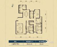 富力津门湖3室2厅2卫141.1㎡户型图