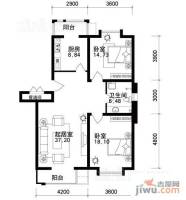 小镇西西里2室1厅1卫104.4㎡户型图