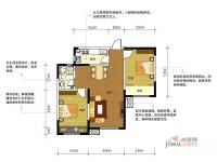 松江城2室2厅1卫95.5㎡户型图