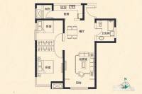 天物郁江溪岸2室2厅1卫90㎡户型图