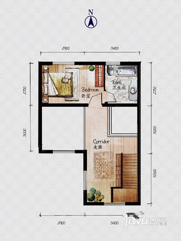 万通新新逸墅3室2厅4卫210㎡户型图