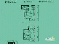 鸿坤原乡小镇1室1厅2卫86.9㎡户型图