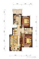 融科瀚棠2室2厅1卫91.5㎡户型图