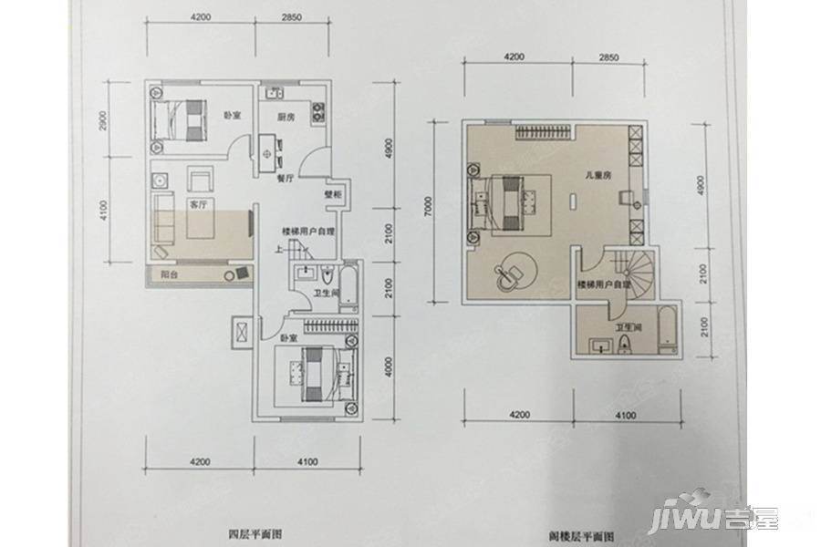 仁爱团泊湖逸湖岸2室2厅2卫户型图