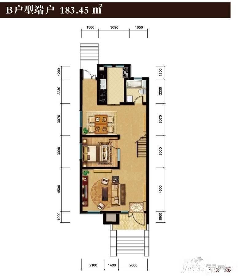 三源英华郡5室2厅3卫183.4㎡户型图