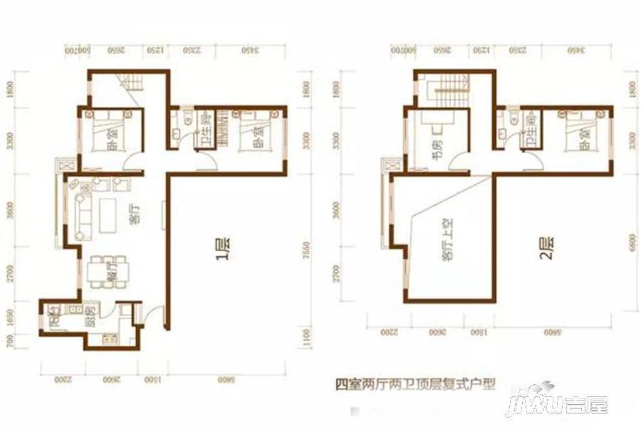 蓟县祥和家园4室2厅2卫154.5㎡户型图