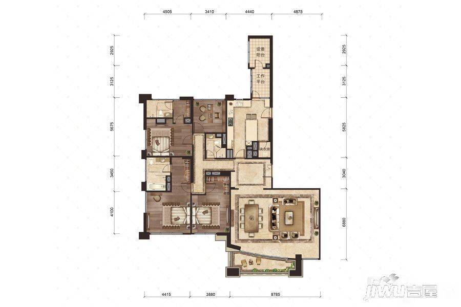 富国高银4室2厅3卫313㎡户型图