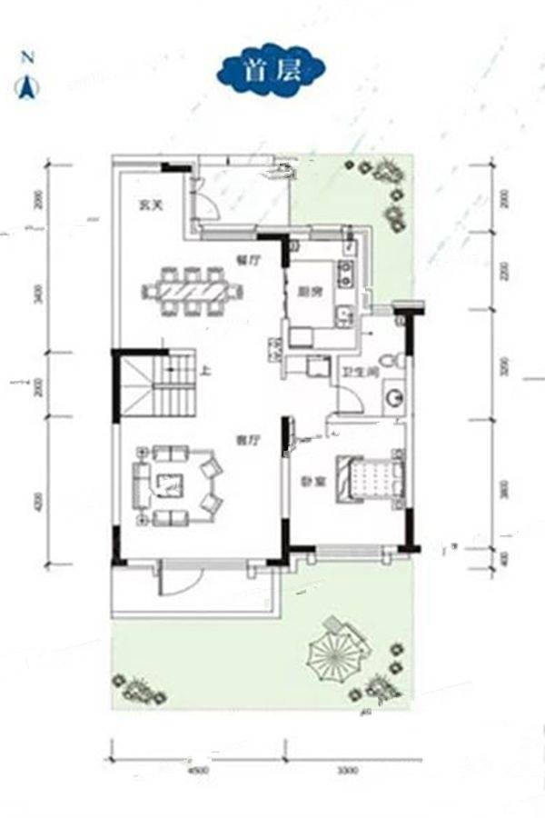 湖语公园3室2厅2卫146㎡户型图