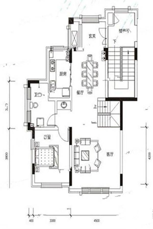 湖语公园3室2厅2卫138㎡户型图