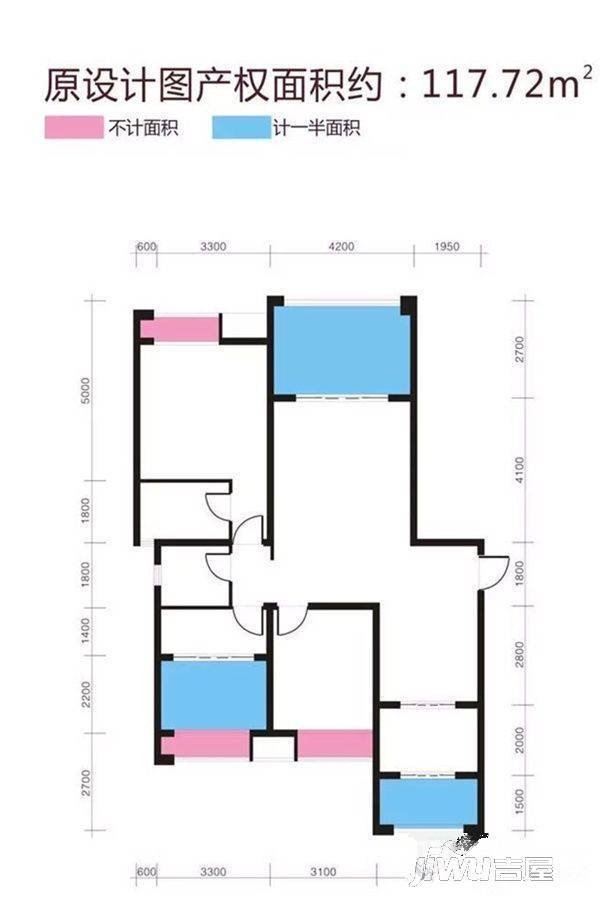 江南易居3室2厅2卫117.7㎡户型图