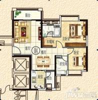 清远奥园2室2厅2卫91㎡户型图