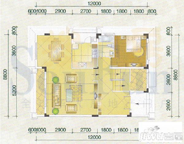 佛冈奥园温泉别墅2室0厅2卫282㎡户型图