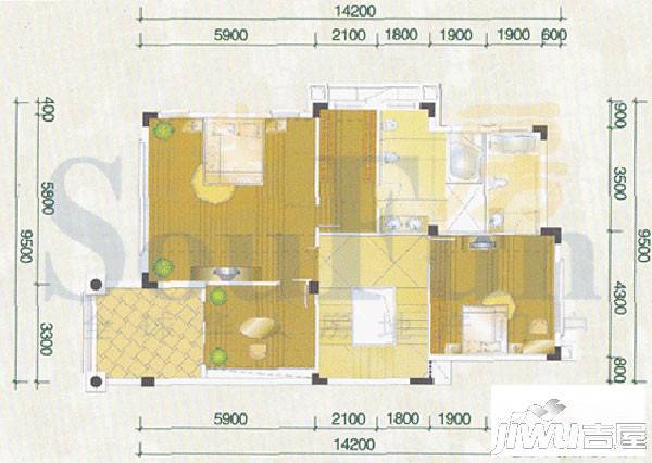 佛冈奥园温泉别墅2室0厅2卫323㎡户型图