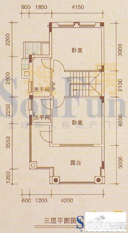 佛冈奥园温泉别墅4室2厅5卫198㎡户型图