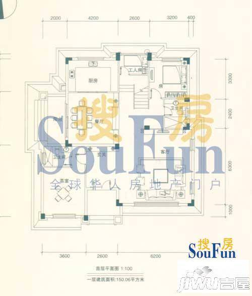 佛冈奥园温泉别墅普通住宅150.1㎡户型图